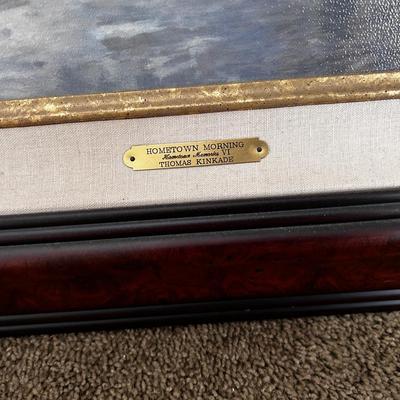 Kinkade Painting "Hometown Morning" - Framed
