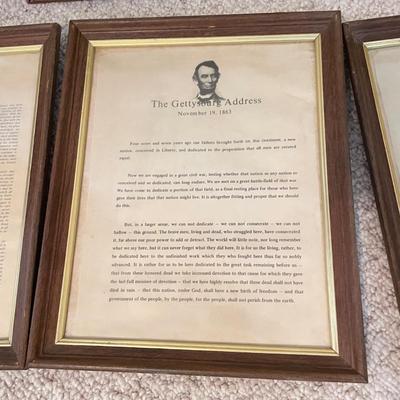 Framed Vintage Set incl Constitution, Declaration & Bill of Rights (BGB-SS)