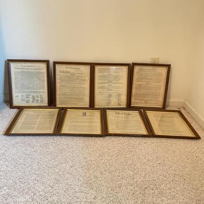 Framed Vintage Set incl Constitution, Declaration & Bill of Rights (BGB-SS)