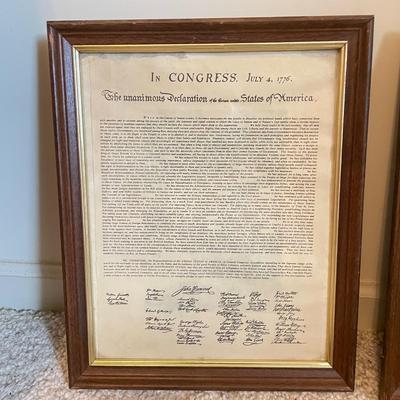 Framed Vintage Set incl Constitution, Declaration & Bill of Rights (BGB-SS)