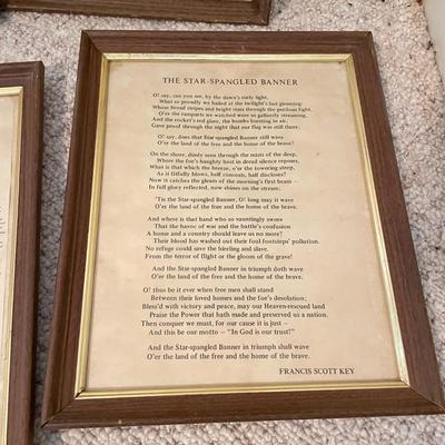 Framed Vintage Set incl Constitution, Declaration & Bill of Rights (BGB-SS)