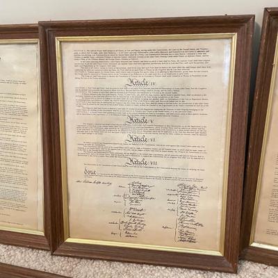 Framed Vintage Set incl Constitution, Declaration & Bill of Rights (BGB-SS)