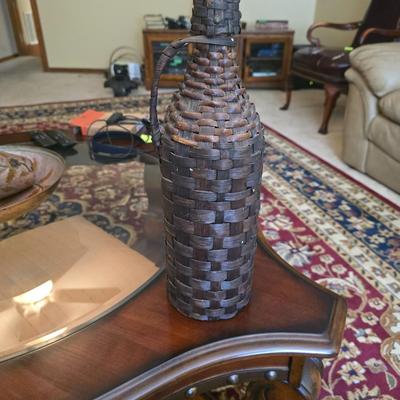 Wicker wine bottle