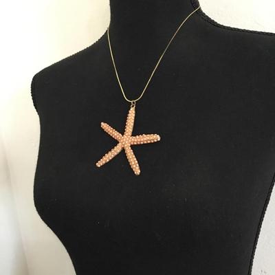 Vintage starfish pendant necklace, large