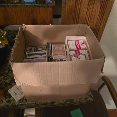 Big box of retired casino playing cards