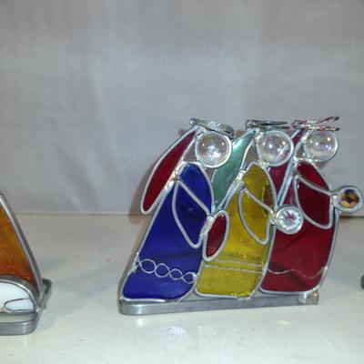Stained Glass Nativity Design Tealight Candle Holders