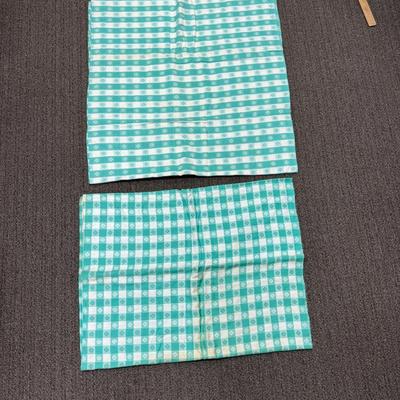 Vintage Green & White Gingham Material