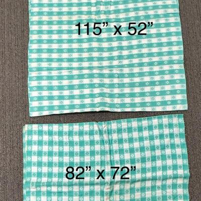 Vintage Green & White Gingham Material