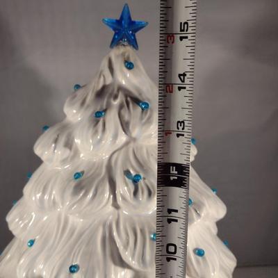 Ceramic Christmas Tree with Santa Face- Approx 15 1/2" Tall