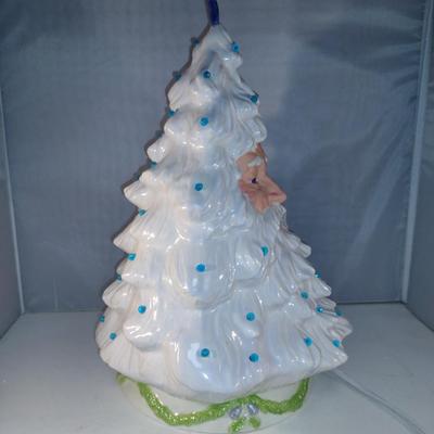 Ceramic Christmas Tree with Santa Face- Approx 15 1/2" Tall