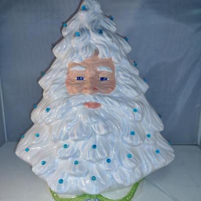 Ceramic Christmas Tree with Santa Face- Approx 15 1/2" Tall