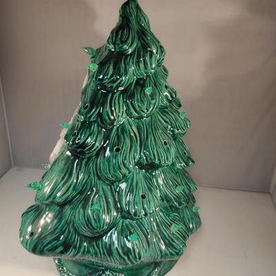 Ceramic Christmas Tree with Santa Face- Approx 15" Tall