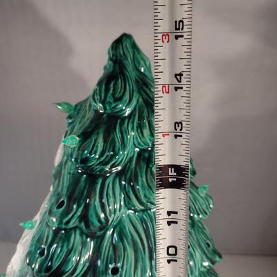 Ceramic Christmas Tree with Santa Face- Approx 15" Tall