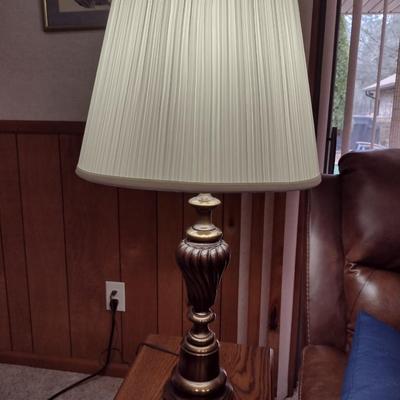 Metal Post Table Top Lamp with Shade- Approx 31 1/2" Tall