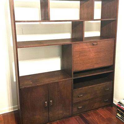 Mid Century Wood Wall Unit