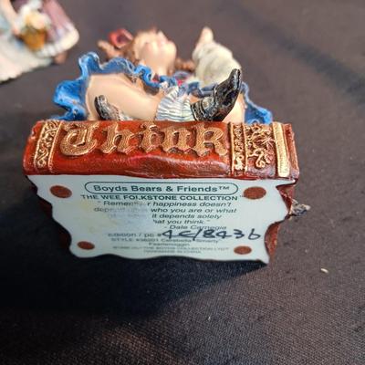 NOAH'S ARK AND LADY IN A FANCY DRESS MUSIC BOXES PLUS AN ASSORTMENT OF FIGURINES
