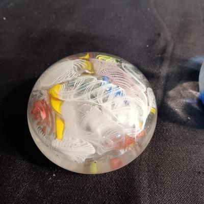 2 GLASS PAPERWEIGHTS