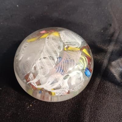2 GLASS PAPERWEIGHTS