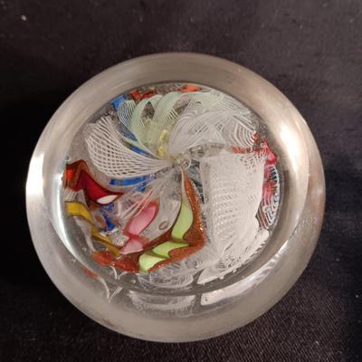 2 GLASS PAPERWEIGHTS