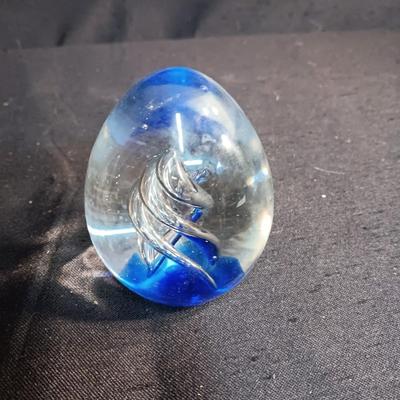 2 GLASS PAPERWEIGHTS