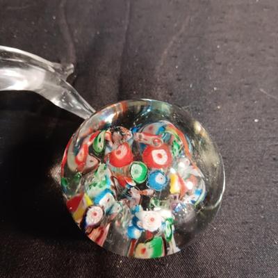 GLASS WHALE AND PAPERWEIGHT