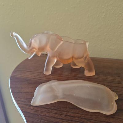 Pink glass elephant