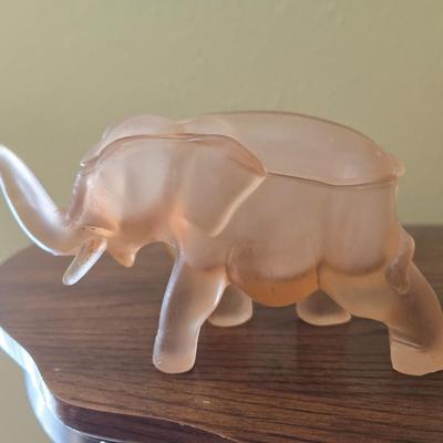 Pink glass elephant