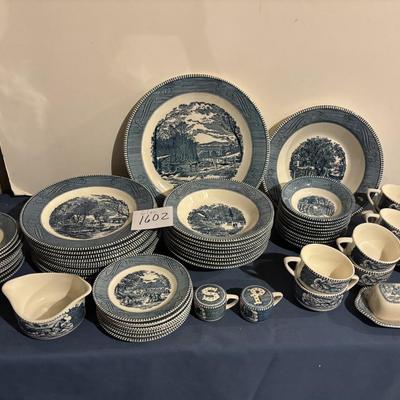 Currier and Ives Blue Royal China