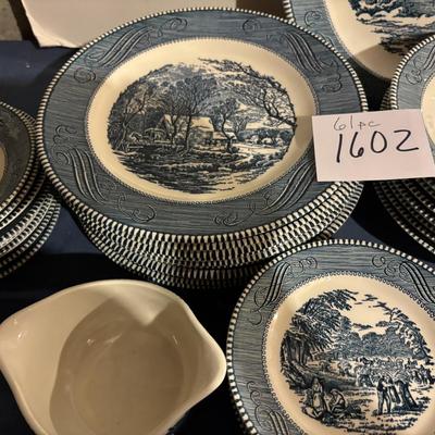 Currier and Ives Blue Royal China