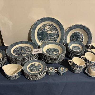 Currier and Ives Blue Royal China