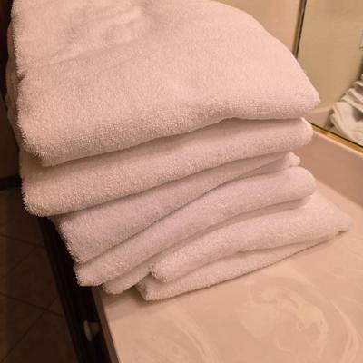 8 large white bath towels