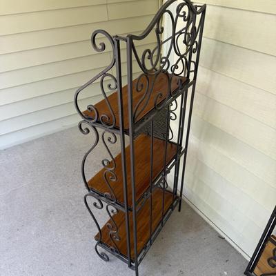 Two Iron and Wood Bakers Racks (PBN-BM)