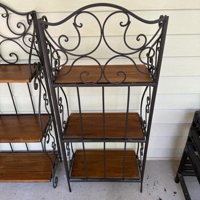 Two Iron and Wood Bakers Racks (PBN-BM)