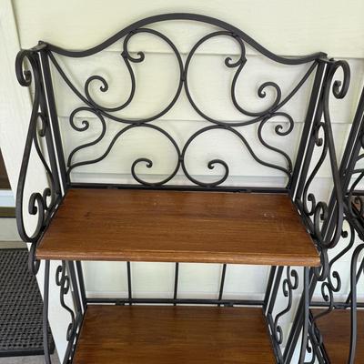 Two Iron and Wood Bakers Racks (PBN-BM)