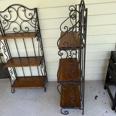 Two Iron and Wood Bakers Racks (PBN-BM)