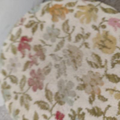 Pair of Wooden Footstools with Upholstered Tops