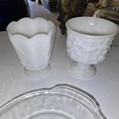 Milk glass vases