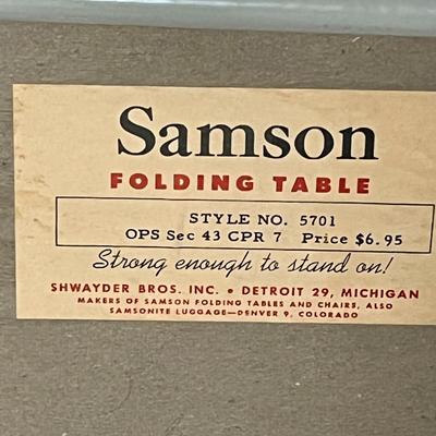 Vintage 1950's Samson Folding Card Table
