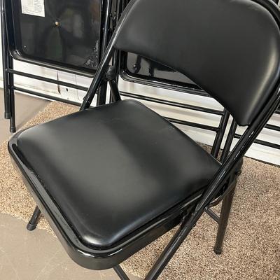 Set of 4 Black Vinyl & Metal Holding Chairs