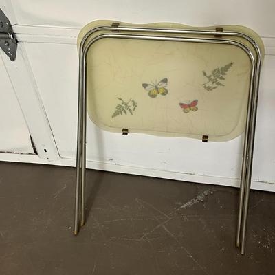 4 Vintage Folding TV Tray Tables