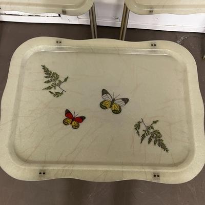 4 Vintage Folding TV Tray Tables