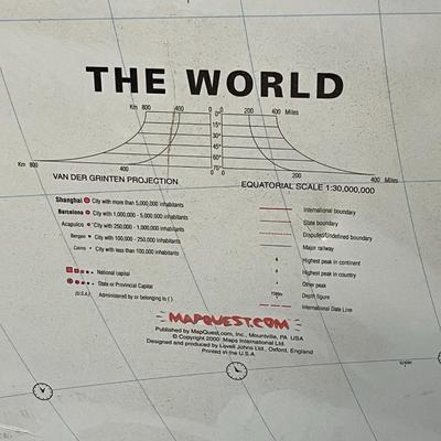World Map With cardboard backing