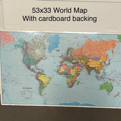 World Map With cardboard backing