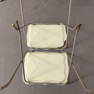 Vintage Metal Folding TV Trays with Stand