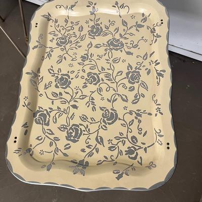 Vintage Metal Folding TV Trays with Stand