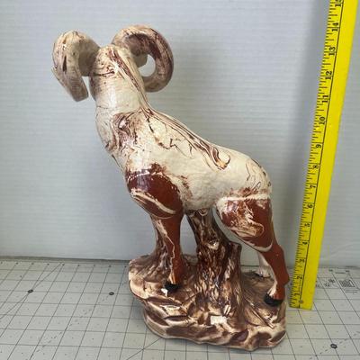 Vintage Bighorn Statue, Sheep Sculpture
