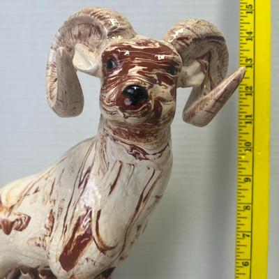 Vintage Bighorn Statue, Sheep Sculpture