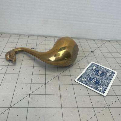 Vintage MCM Brass Swan Shelf Decor Figurine