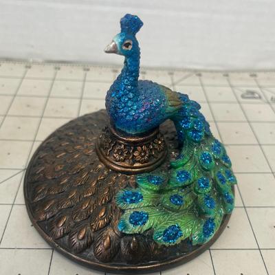 Peacock Resin Trinket Box