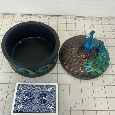 Peacock Resin Trinket Box